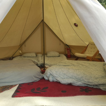 Notre tente trappeur - Camping la Cabane Hautes-Alpes